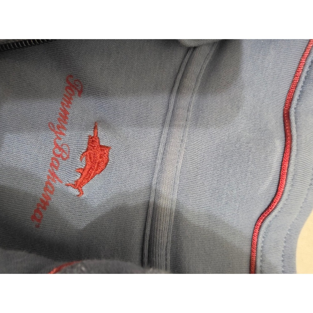 Tommy Bahama Mens Large Blue 100% Pima Cotton Quarter Zip Pullover Sweater - Picture 2 of 8